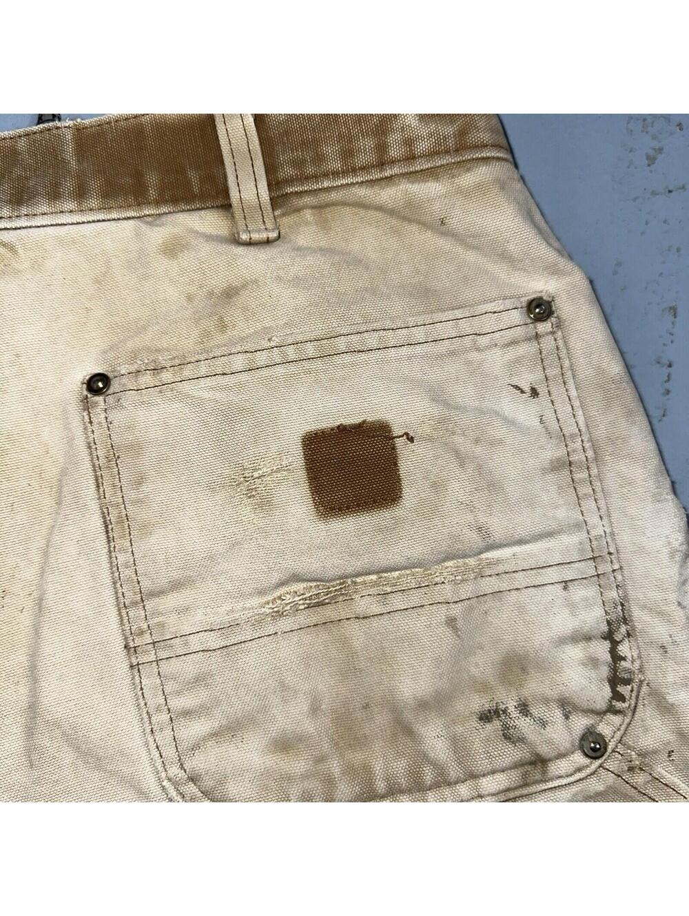 Carhartt VTG Double Knee Carpenter Pants USA B01 Brown Thrashed 34x34 Act 32x32 - Picture 16 of 16